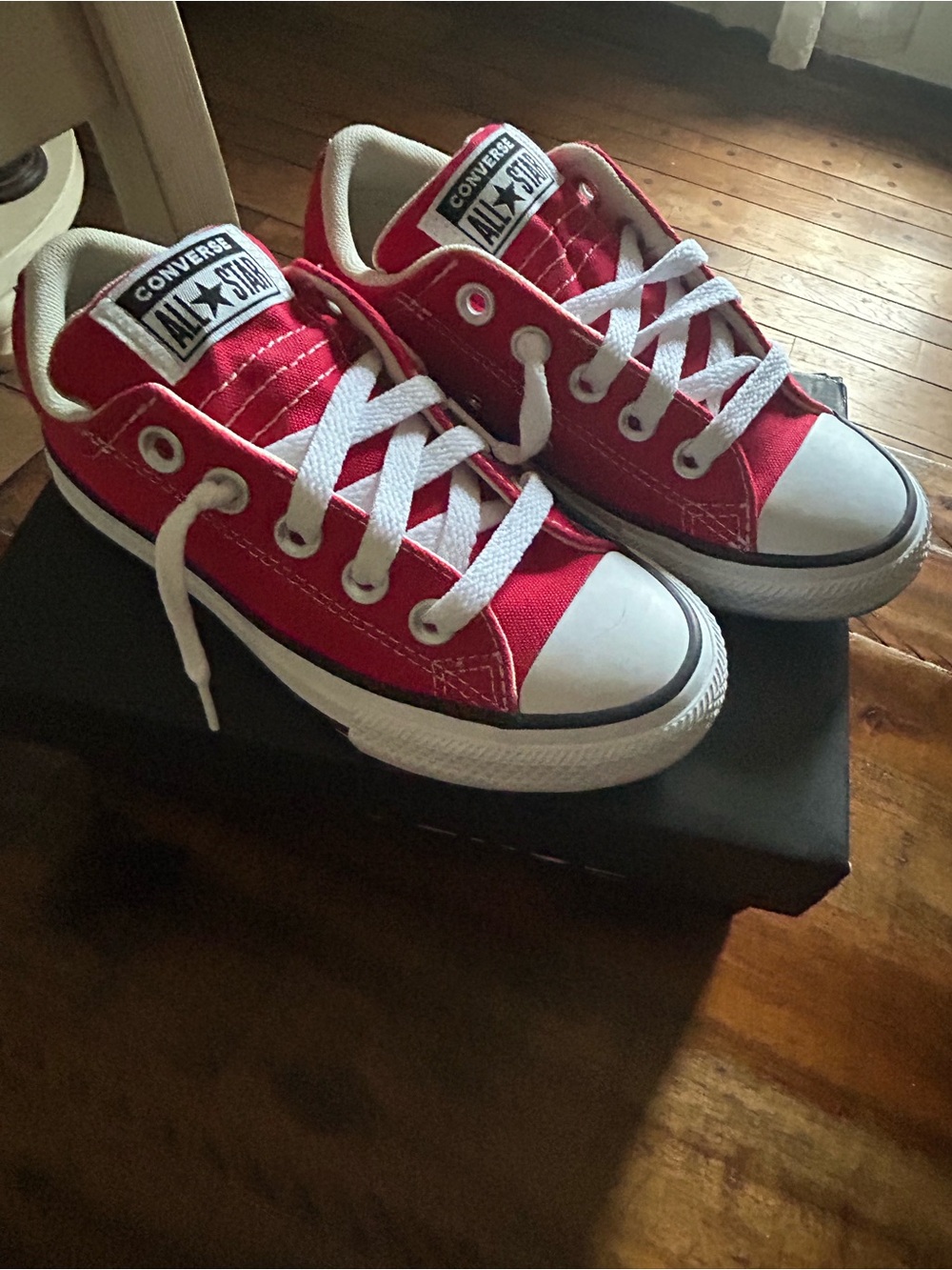 Converse Kids Red Low-Top Canvas Sneakers with White Accents
